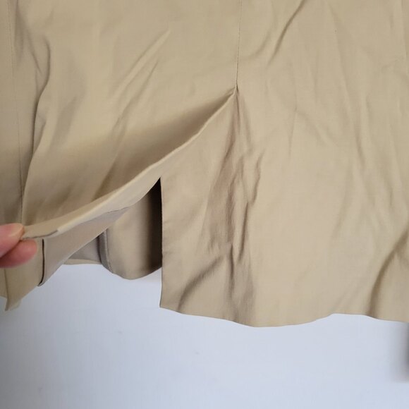 Theory Tan Cream Single Button Front Long Sleeve Cotton Blazer Jacket Size 2 - Picture 6 of 17